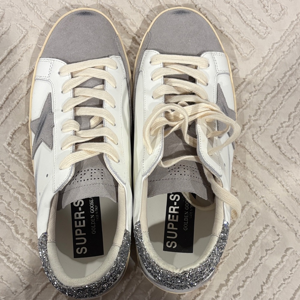 Women's White and Gray Sneakers